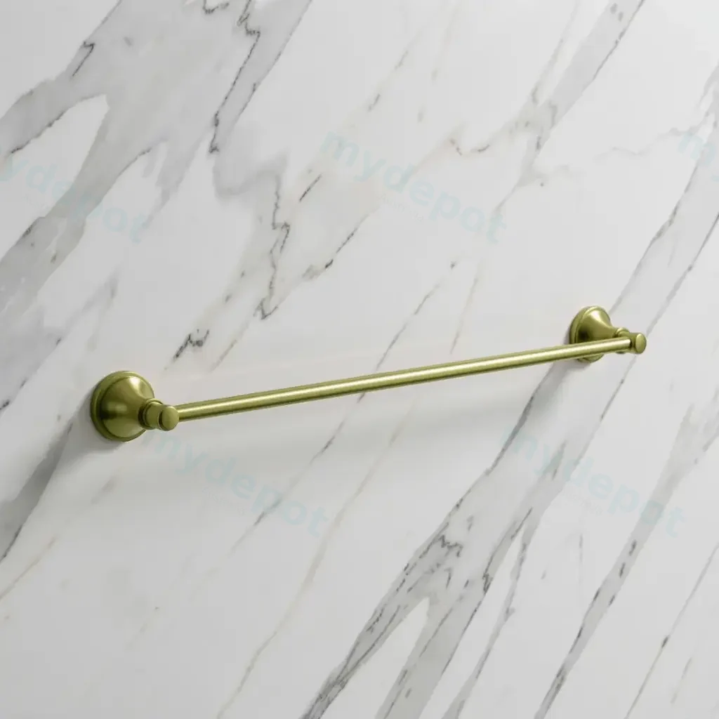 Clasico Single Towel Rail 600mm in Brushed Gold