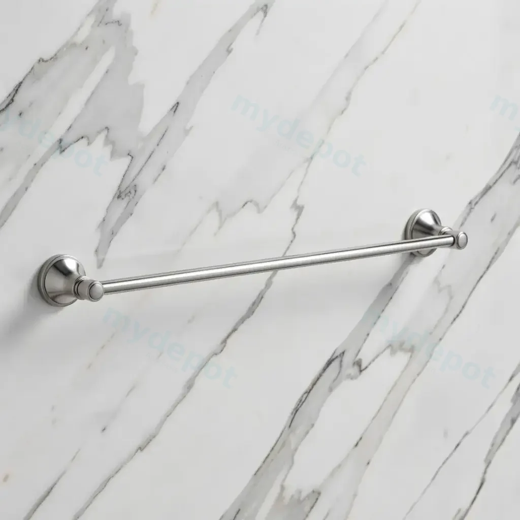Clasico Single Towel Rail 600mm in Brushed Nickel