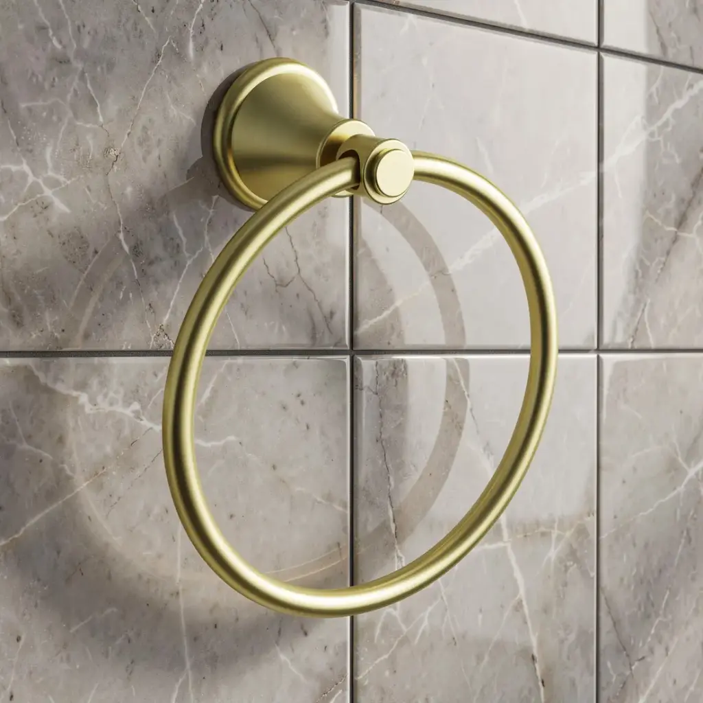 [44204] Clasico Towel Ring in Brushed Gold