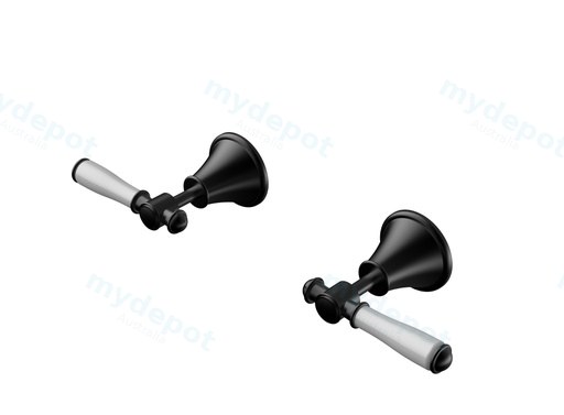 [44300] Clasico Wall Top Assemblies Ceramic Hahdle Matt Black Lead Free