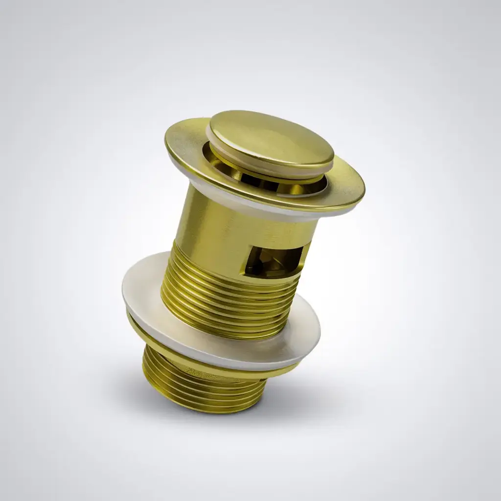 Coco Brushed Gold 32mm Solid Pop Up Waste With Overflow