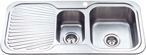 Cora 1 & 1/2 Bowl Single Drainer Sink 980x480 x 170mm Left Hand Bowl(304 Stainless Steel)