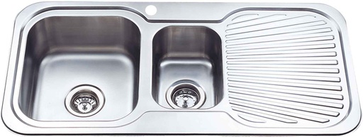 Cora 1 & 1/2 Bowl Single Drainer Sink 980x480 x 170mm Left Hand Bowl(304 Stainless Steel)