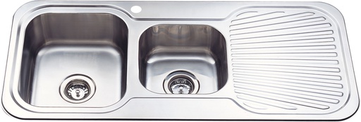 Cora 1 & 3/4 Bowl Single Drainer Sink Abovemount One Tap Hole Left Hand Bowl 1080 x 480 x 170mm(304 Stainless Steel)