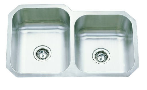 Cora Double Bowl Undermount Sink No Tap Hole 808 x 490mm(304 Stainless Steel)