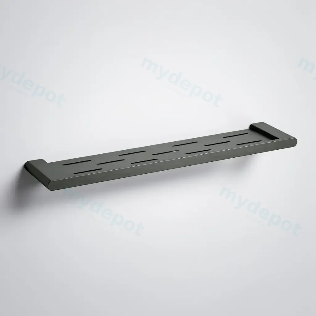 Cora Round Cornered Rectangle Cosmetic Shelf Gun Metal