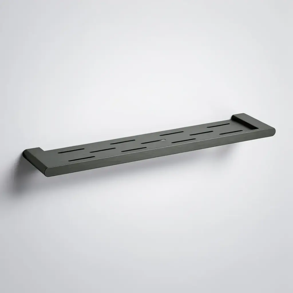 [44577] Cora Round Cornered Rectangle Cosmetic Shelf Gun Metal