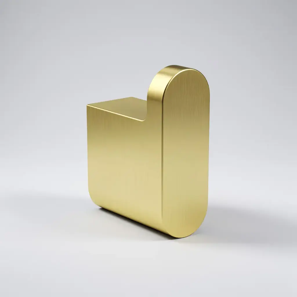 [44569] Cora Round Cornered Rectangle Robe Hook Brushed Gold