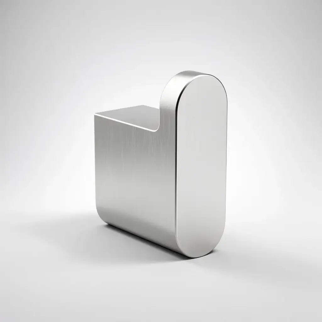 [44570] Cora Round Cornered Rectangle Robe Hook Brushed Nickel