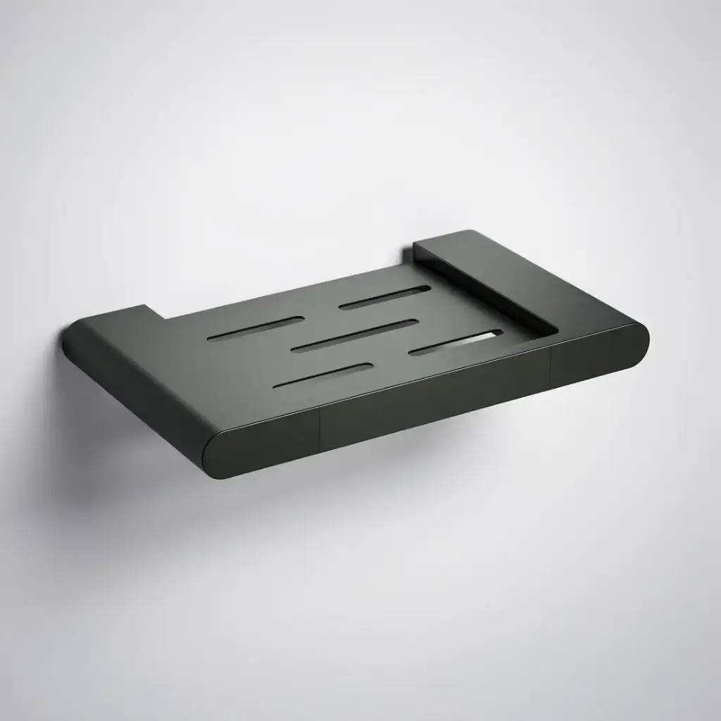 [44580] Cora Round Cornered Rectangle Soap Holder Gun Metal