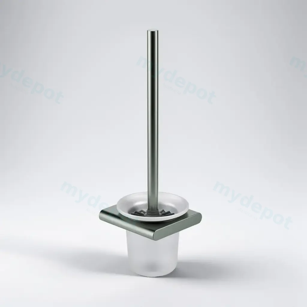 Cora Round Cornered Rectangle Toilet Brush Holder Gun Metal