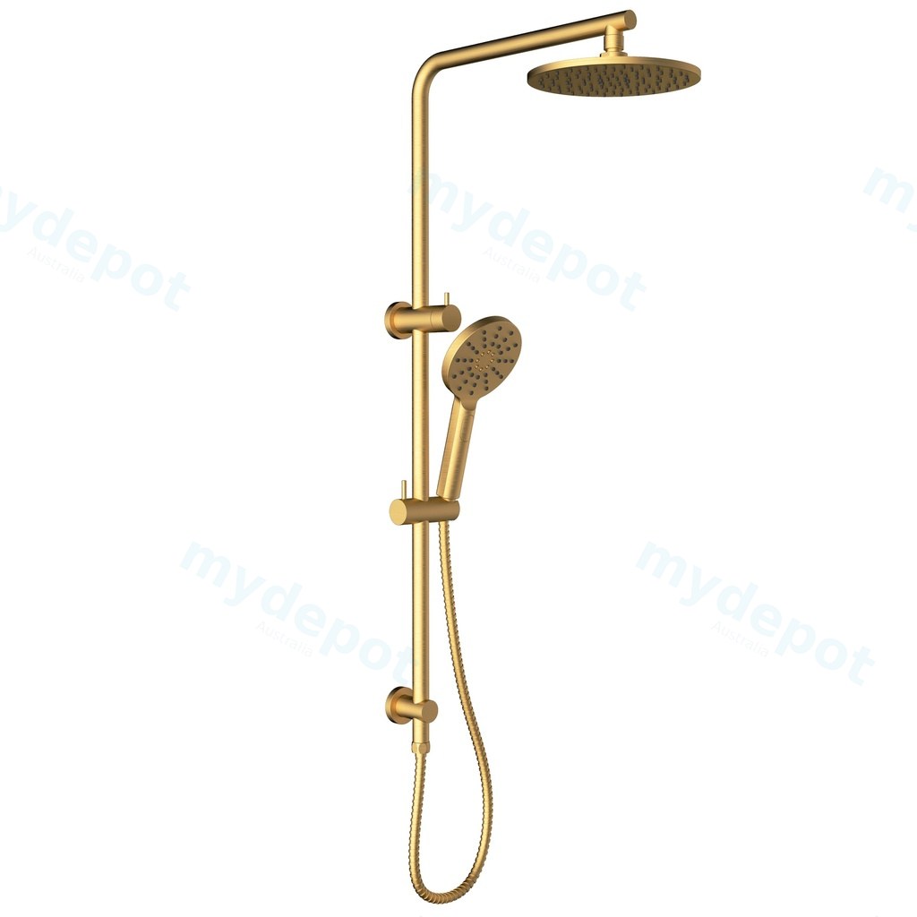 [43857] Cora Round Multi-function Shower Set Brushed Gold,200mm Plastic Shower Head