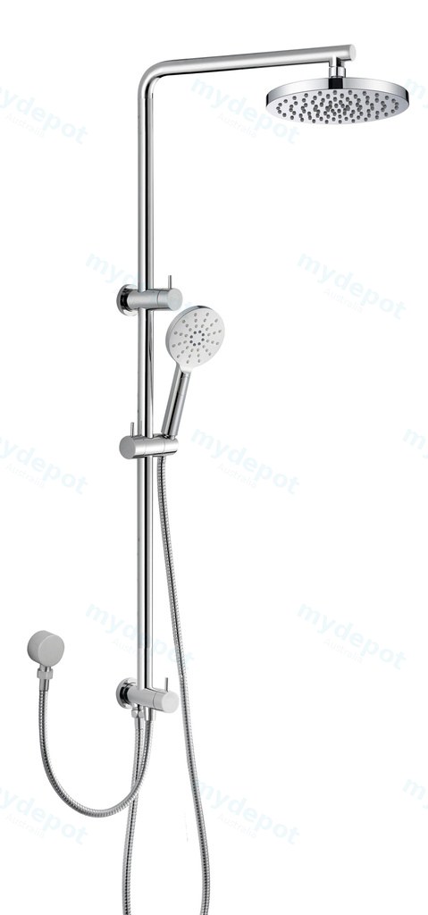 [43854] Cora Round Multi-function Shower Set Two Hoses Chrome,200mm Plastic Shower Head