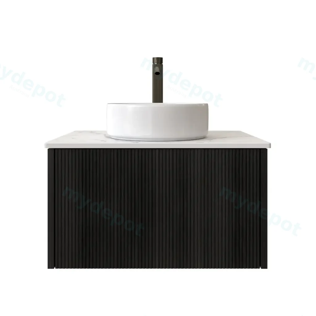 [98503/Cust-K650W-BO] 600mm Customised Kiama One Drawer Plywood Wall Hung Vanity Cabinet Only Bottega Oak