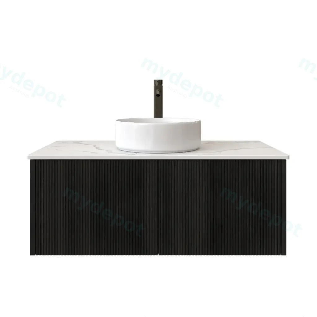 900mm Customised Kiama Two Drawers Plywood Wall Hung Vanity Cabinet Only Bottega Oak