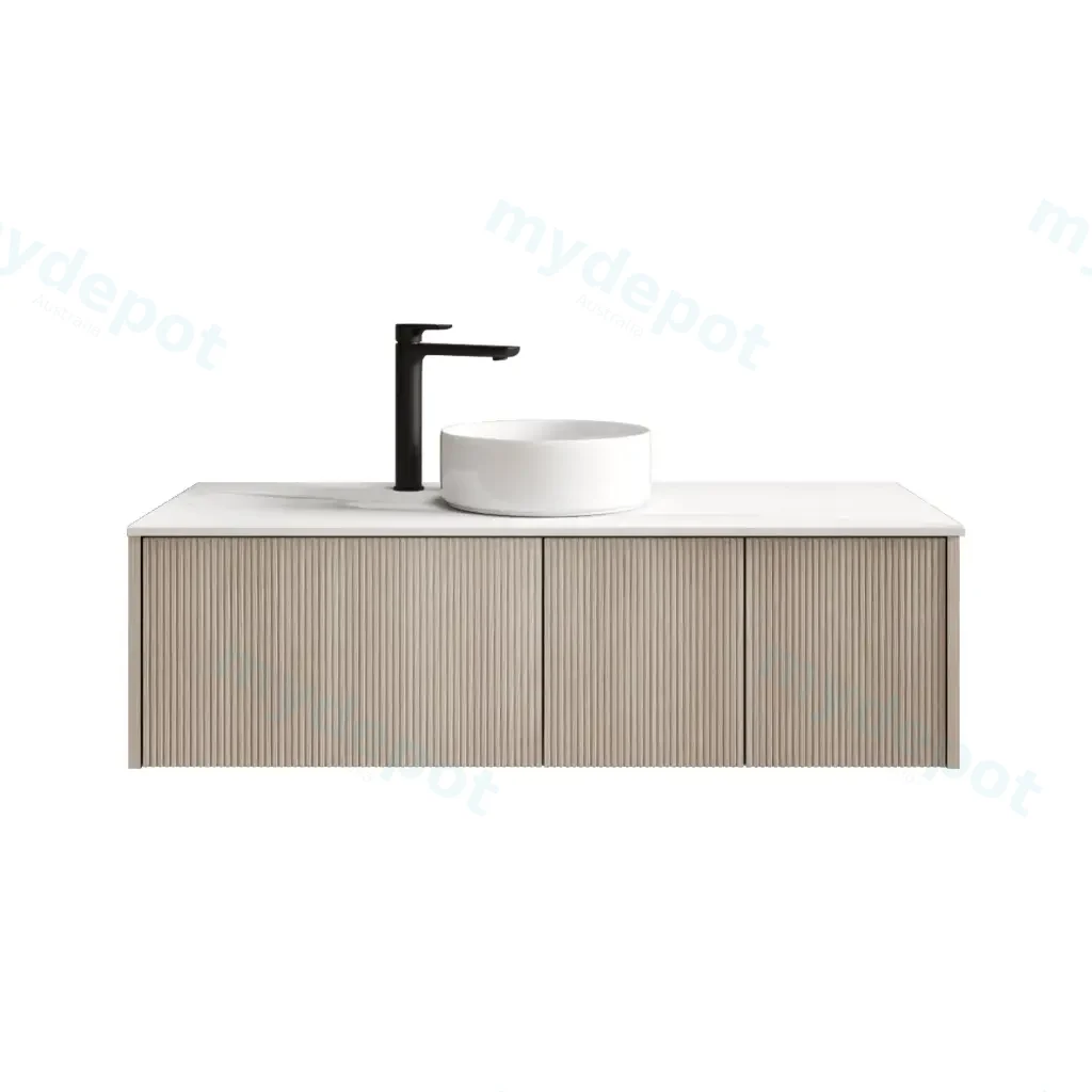 1200mm Customised Kiama Two Doors and One Drawer Plywood Wall Hung Vanity Cabinet Only Coastal Oak