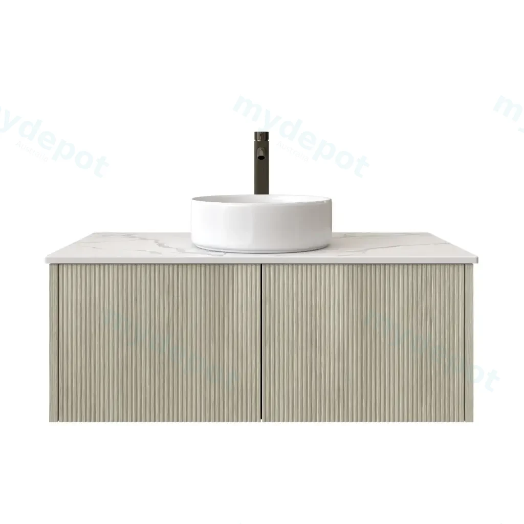 [98518/Cust-K950W-CO] 900mm Customised Kiama Two Drawers Plywood Wall Hung Vanity Cabinet Only Coastal Oak