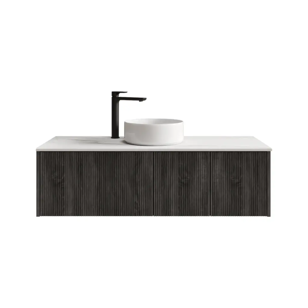 [98531/Cust-K125W-DG] 1200mm Customised Kiama Two Doors and One Drawer Plywood Wall Hung Vanity Cabinet Only Dark Grey