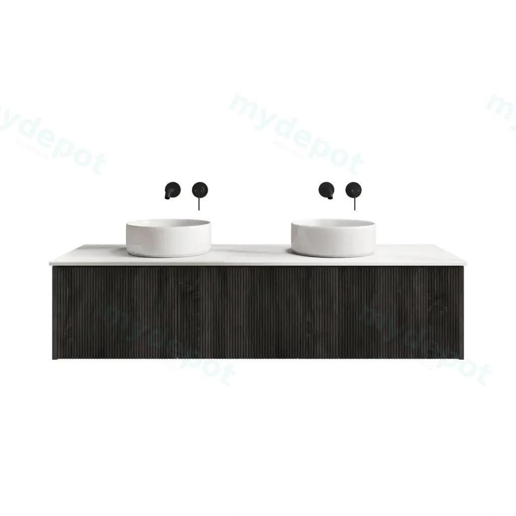 1500mm Customised Kiama Three Drawers Plywood Wall Hung Vanity Cabinet Only Dark Grey