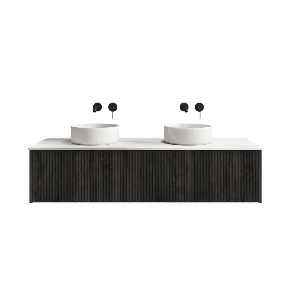 [98539/Cust-K155W-DG] 1500mm Customised Kiama Three Drawers Plywood Wall Hung Vanity Cabinet Only Dark Grey