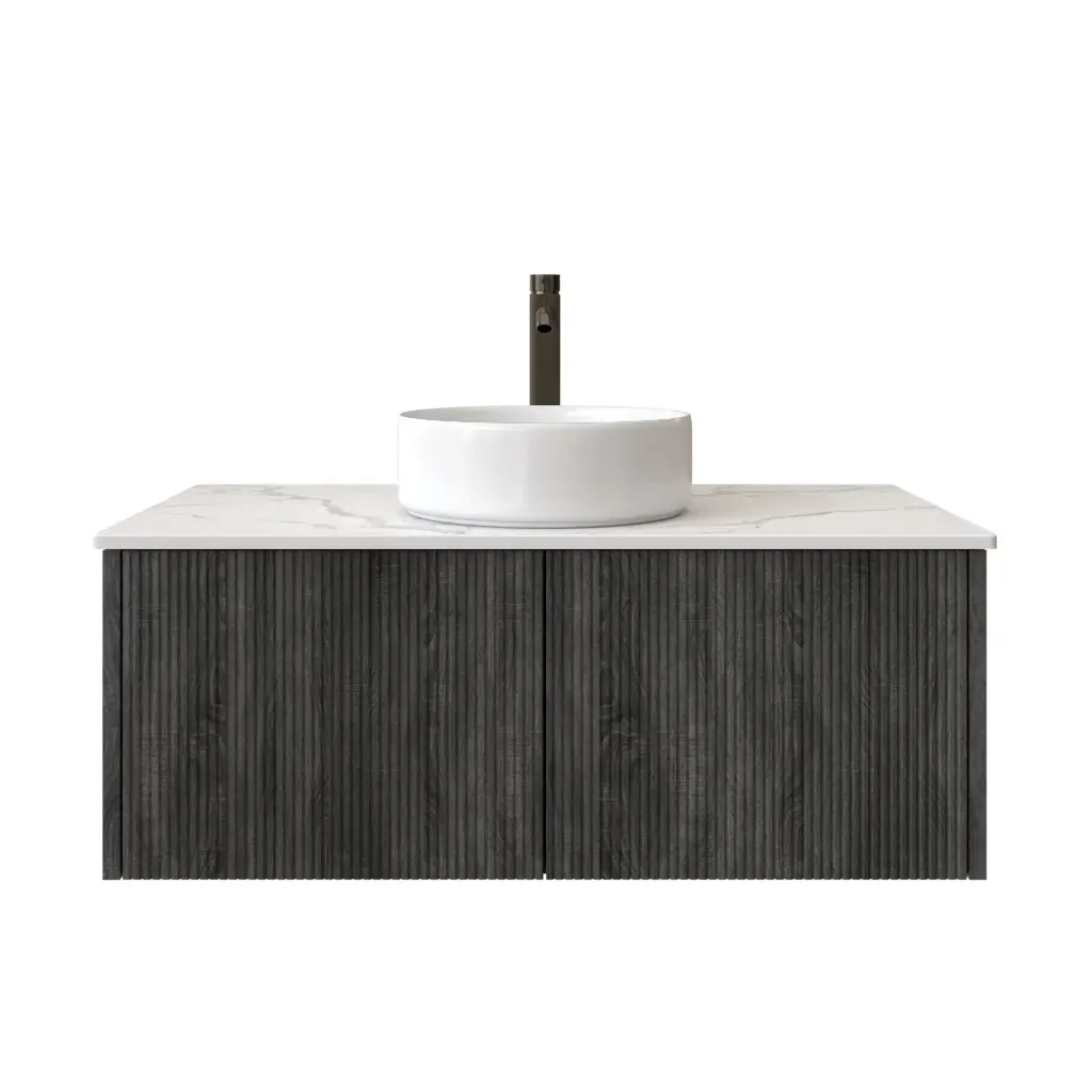 [98523/Cust-K950W-DG] 900mm Customised Kiama Two Drawers Plywood Wall Hung Vanity Dark Grey