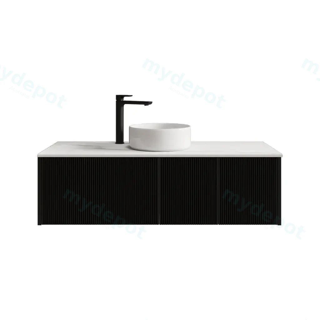 1200mm Customised Kiama Two Doors and One Drawer Plywood Wall Hung Vanity Cabinet Only Matte Black
