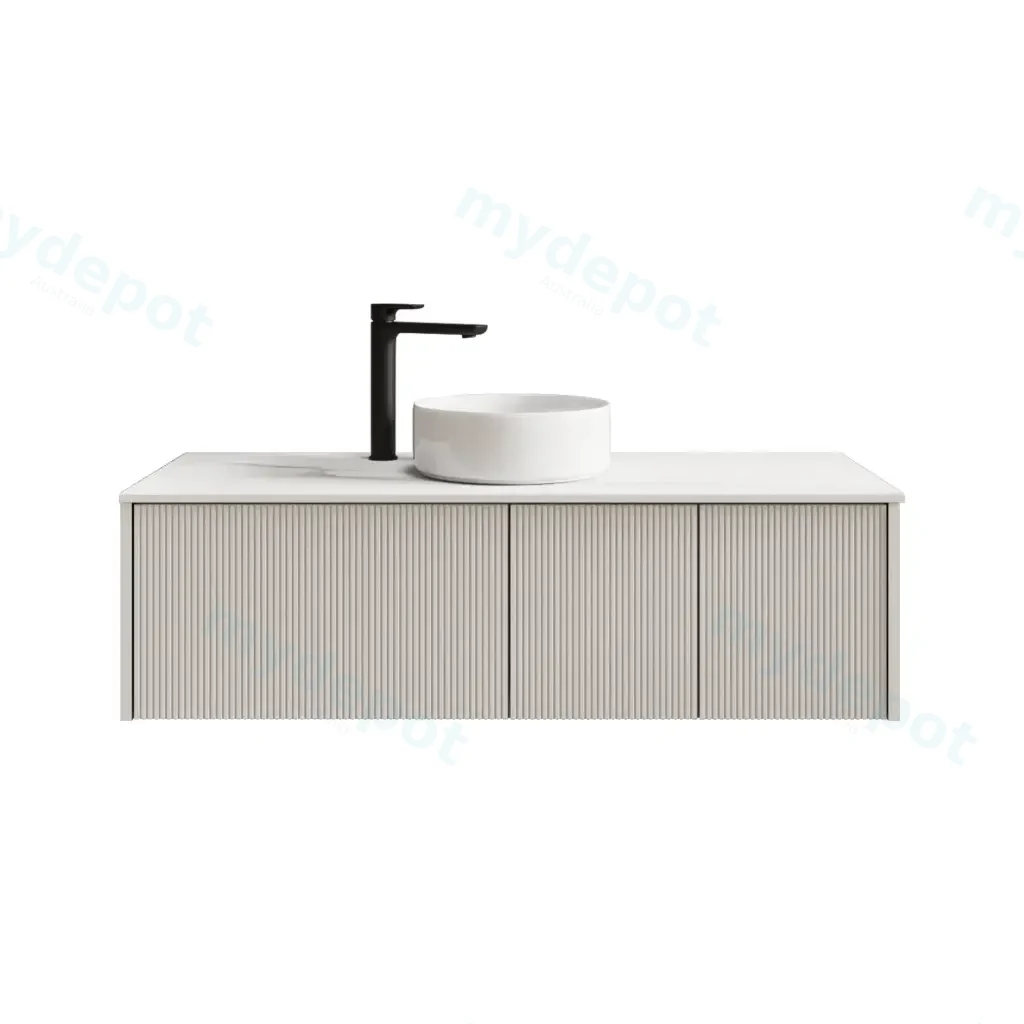 1200mm Customised Kiama Two Doors and One Drawer Plywood Wall Hung Vanity Cabinet Only Matte White
