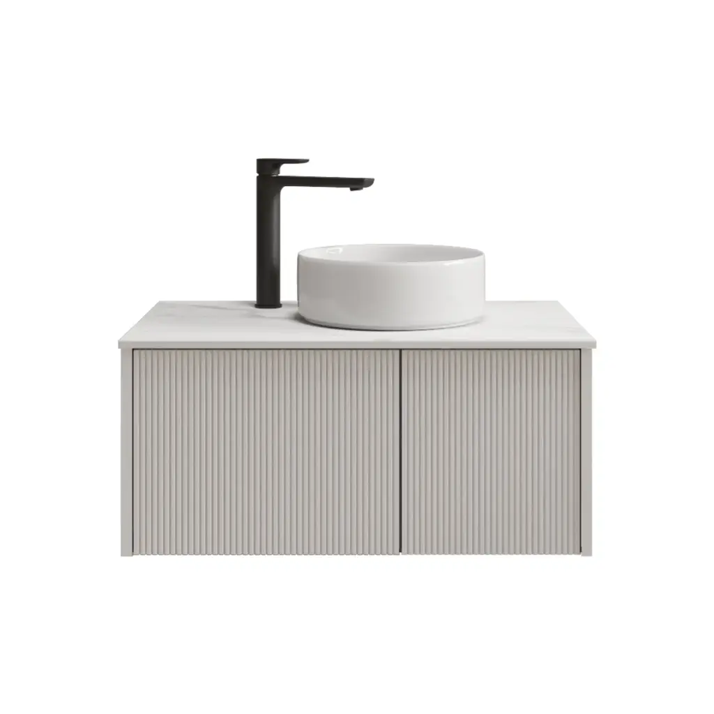 [98512/Cust-K800W-MW] 800mm Customised Kiama Plywood One Door One Drawer Wall Hung Vanity Cabinet Only Matte White