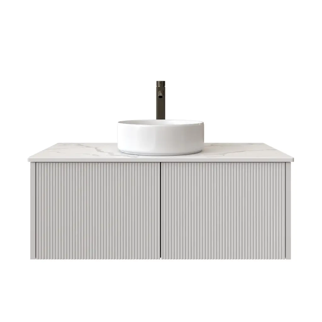 900mm Customised Kiama Two Drawers Plywood Wall Hung Vanity Cabinet Only Matte White