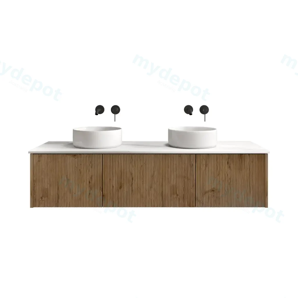 1500mm Customised Kiama Three Drawers Plywood Wall Hung Vanity Cabinet Only Prime Oak