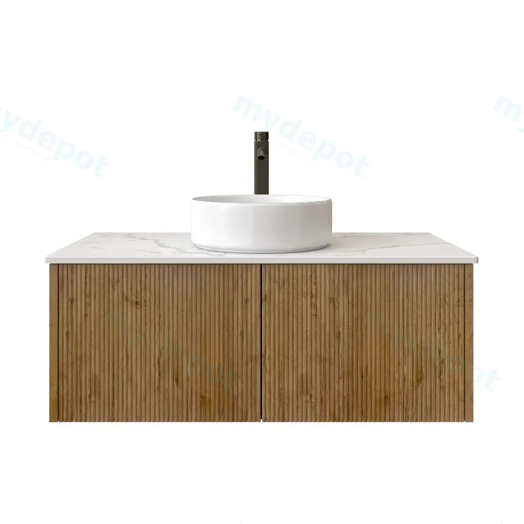 900mm Customised Kiama Two Drawers Plywood Wall Hung Vanity Cabinet Only Prime Oak