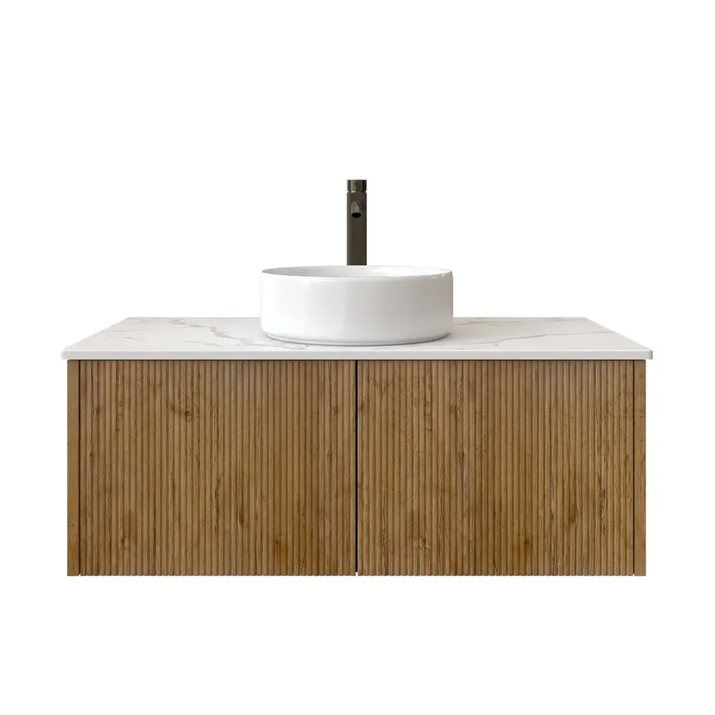 [98517/Cust-K950W-PO] 900mm Customised Kiama Two Drawers Plywood Wall Hung Vanity Prime Oak