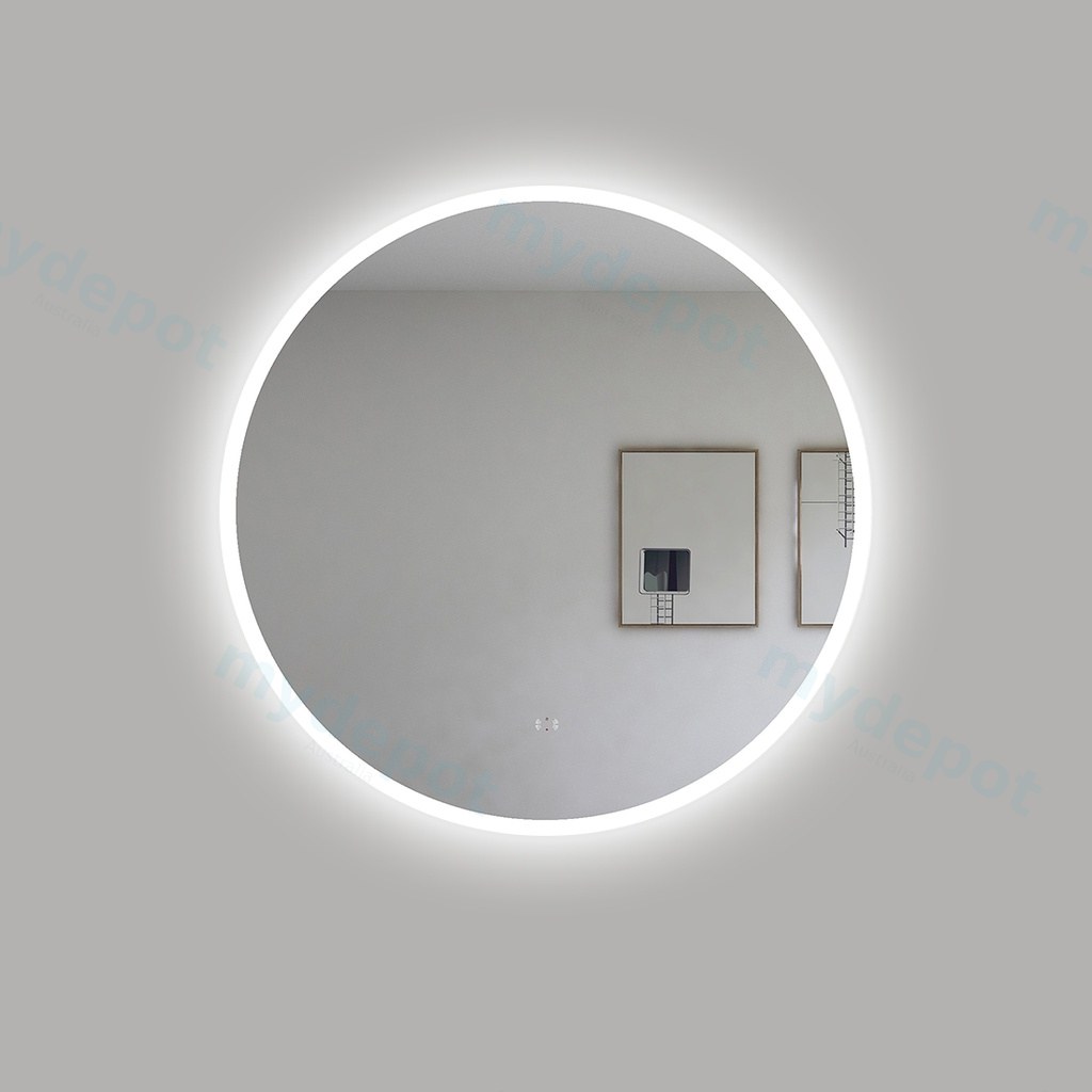[86127/UL800M-AC] 800mm Round 3 Color Frontlit LED Mirror With Touchless Sensor Switch