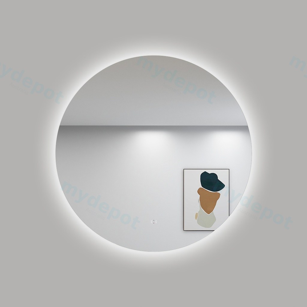 [86124/UL900BM] 900mm Round 3 Color Backlit LED Mirror With Touchless Sensor Switch