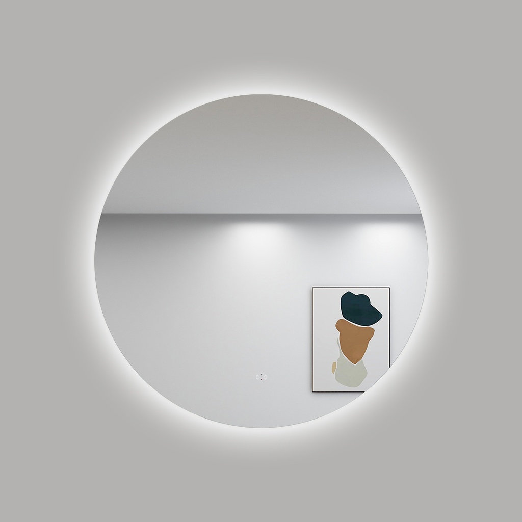 900mm Round 3 Color Backlit LED Mirror With Touchless Sensor Switch