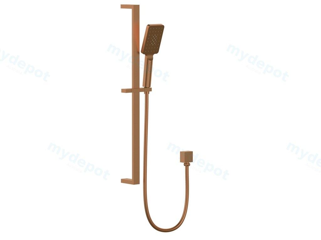 [55037] Eckig Brass Brushed Bronze Square Sliding Rail Shower 3 Spray Function Hand Shower Head