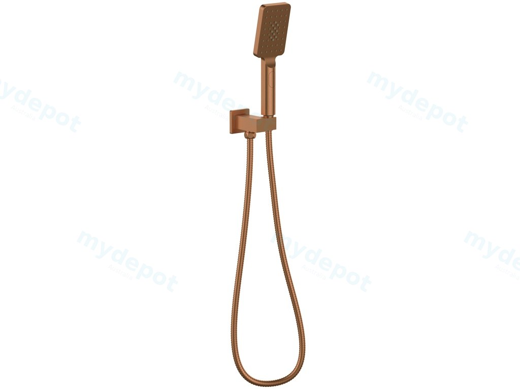 [55032] Eckig Brushed Bronze 3 Spray Hand Shower On Bracket