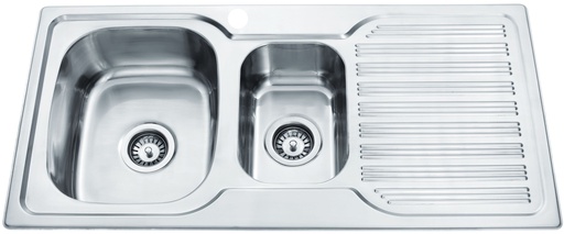 Eden 1 & 1/4 Bowl & Single Drainer 980 x 480 x 170mm(304 Stainless Steel)