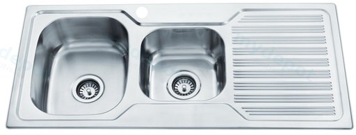 [43040] Eden 1 & 3/4 Bowl Single Drainer Sink 1080x480x170mm Left Hand Bowl(304 Stainless Steel)