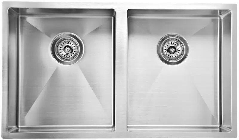[43005] Eden Above / Undermount Double Bowl Sink R10 Corner 760 x 440 x 200mm(304 Stainless Steel)