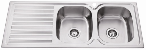 Eden Double Bowl & Single Drainer 1180 x 480 x 170mm(304 Stainless Steel)