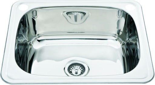 Single Bowl Laundry Sink 555x455mm Abovemount Two Tap Hole (304 Stainless Steel)