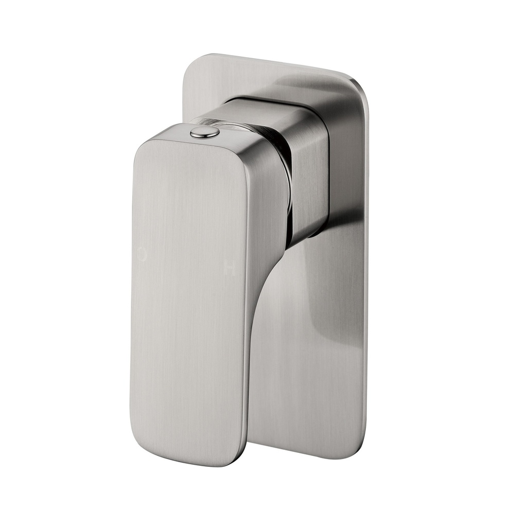 [44165] Eden Round Cornered Rectangle Handle Wall Mixer Brushed Nickel Lead Free