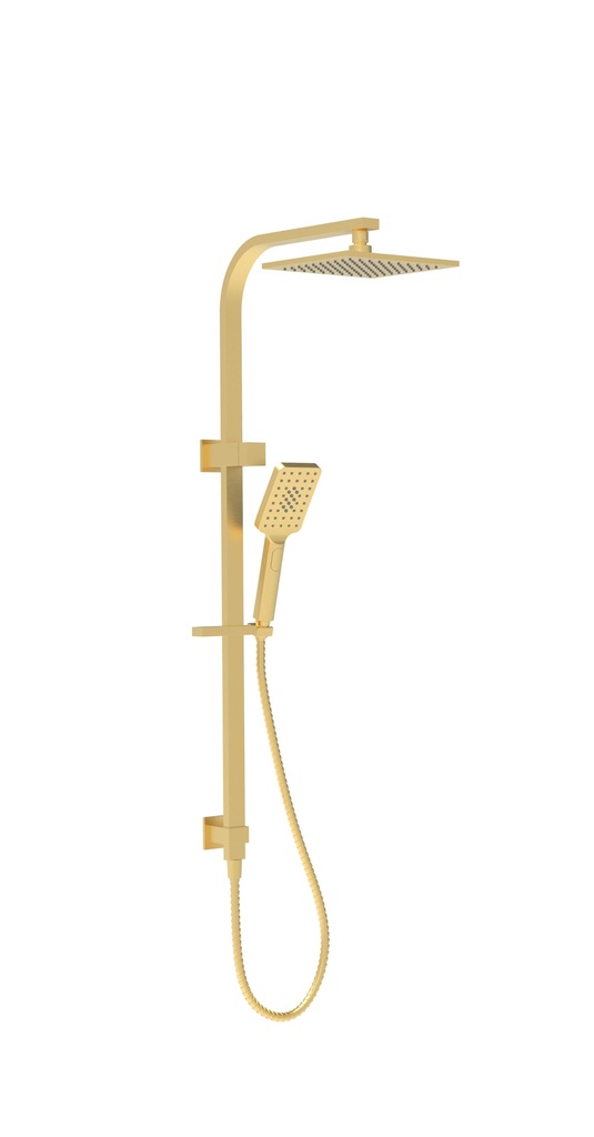 [44444] Eden Square Multi-function Shower Set Brushed Gold,250mm Plastic Shower Head