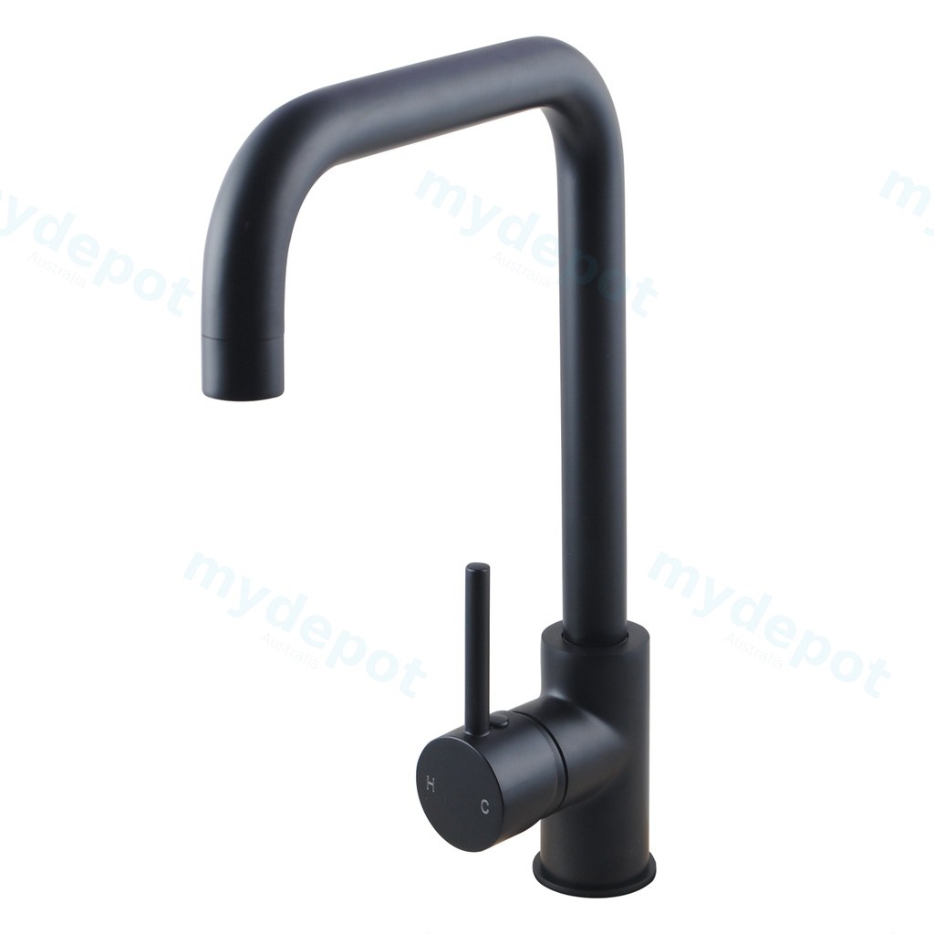 [40415] Electroplated Brass Matte Black Swivel Spout Kitchen Mixer Tap