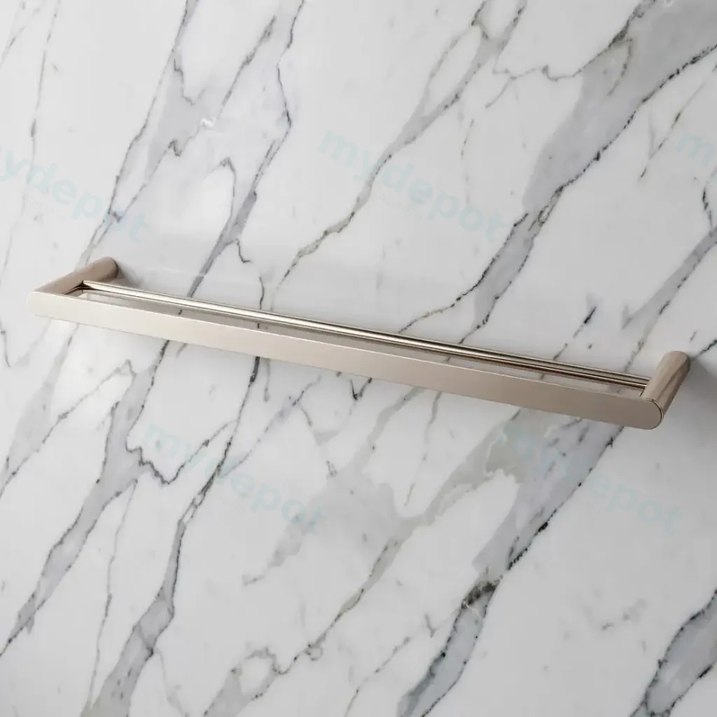 Esperia Brushed Nickel Double Towel Rail 800mm
