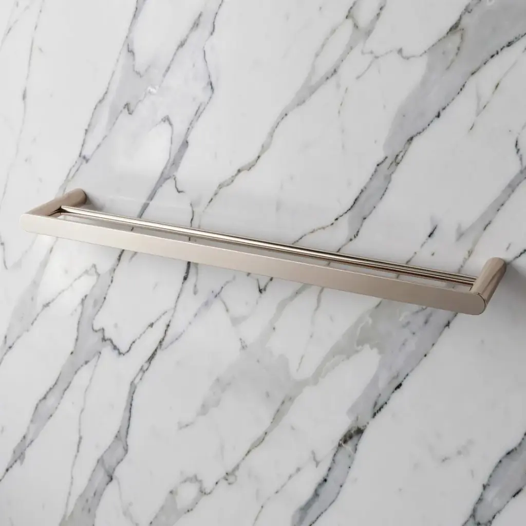 [40687] Esperia Brushed Nickel Double Towel Rail 800mm