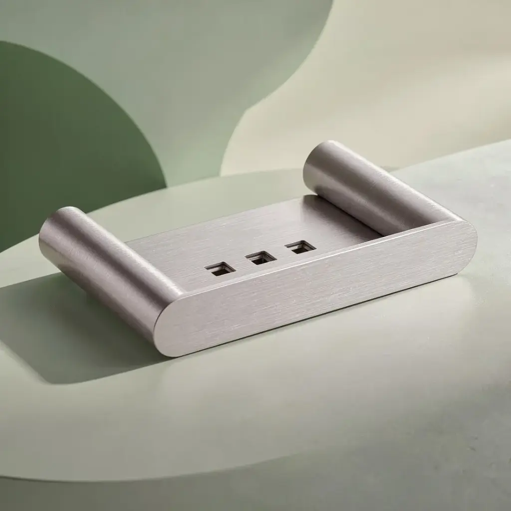 [40689] Esperia Brushed Nickel Soap Dish Holder