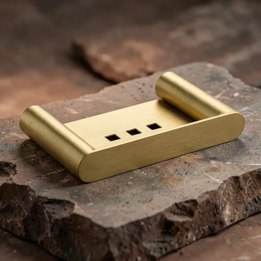 [40667] Esperia Brushed Yellow Gold Soap Dish Holder