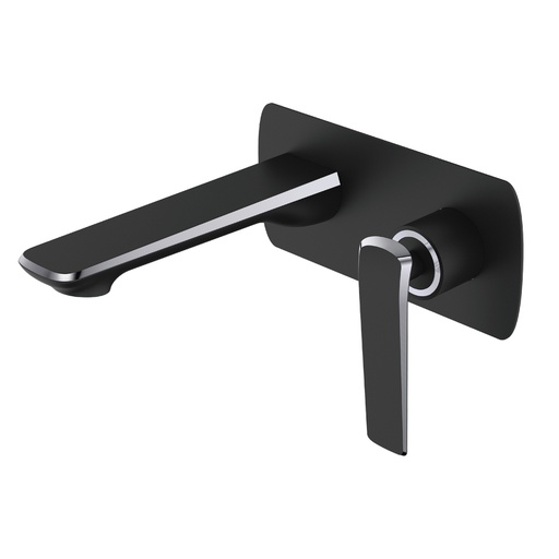[40645] Esperia Chrome & Matte Black Wall Mixer With Spout